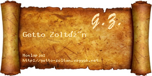 Getto Zoltán névjegykártya