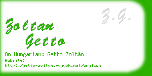 zoltan getto business card