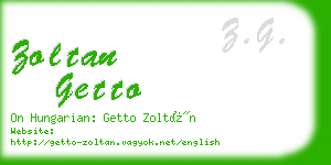 zoltan getto business card